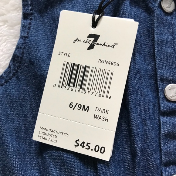 NWT 7FAM infant denim romper - Picture 2 of 8